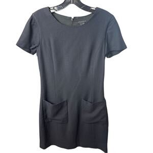 Theory Corti Mini Dress, Patch Pockets, Minimalist, Neutral, Capsule Cocktails 2